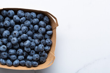 Top view of box with fresh berry