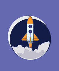 Rocket Space Ship Launch Vector illustration