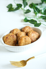 fried mashed potato or perkedel kentang. selective focus
