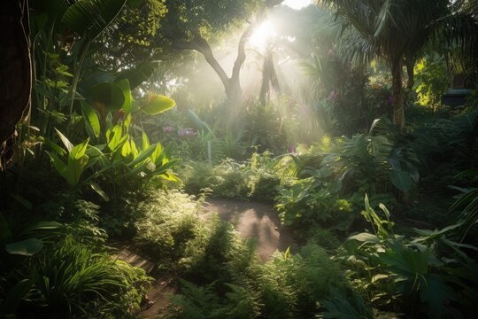 The Sun Shines Through The Trees In The Jungle, Generative AI