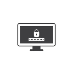 illustration of password, security system, vector art.