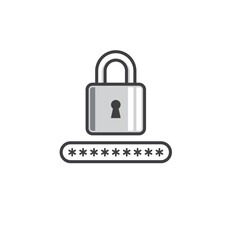 illustration of password, security system, vector art.