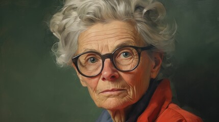 Portrait of woman wearing glasses