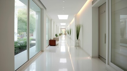 White modern home interior showcase