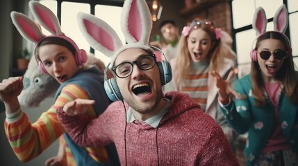 Young people enjoying Easter festivities