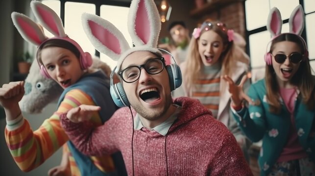 Young people enjoying Easter festivities