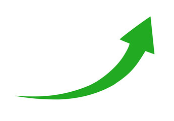 green curved graph with arrow png file type for your apps, website, web, UI, logo, designs