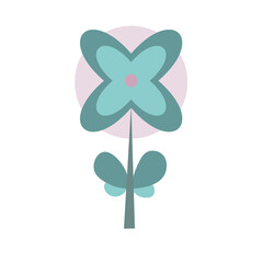 abstract cartoon flower on a transparent background