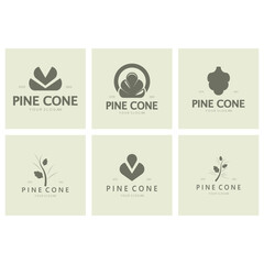 abstract simple pinecone logo design,for business,badge,emblem,pine plantation,pine wood industry,yoga,spa,vector