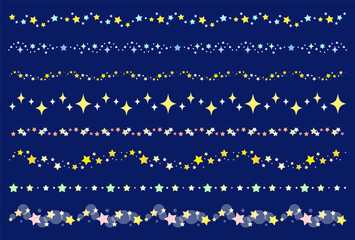 カラフルな星の装飾ラインイラスト素材 / vector eps  - 601095367