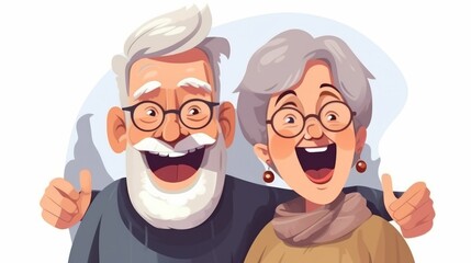 Elderly people laughing during retirement