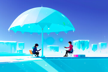 Generative concept art illustration. Generative ai.