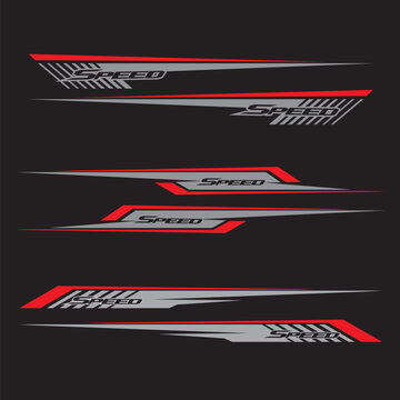Wrap Design For Car vectors. Sports stripes, car stickers black color. Racing decals for tuning_20230510