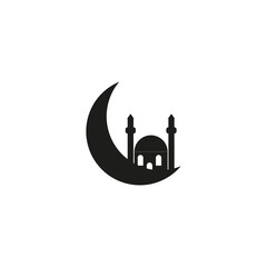 mosque simple icon, islamic worship place, muslim symbols, vector illustration - 601097179