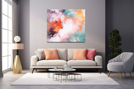 color splash picture on living room