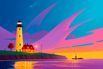 Generative concept art illustration. Generative ai.