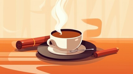 Vector illustration of coffee, tea, and cigar