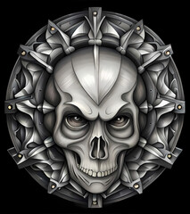 grayscale skull design