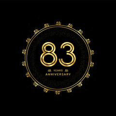 83rd anniversary with a golden number in a classic floral design template