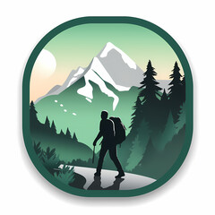 Hiking Adventure Logo App. Generative AI