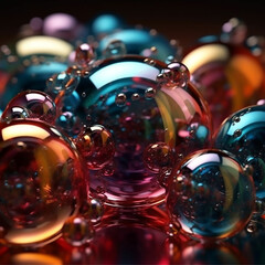 Mercury bubbles with colour