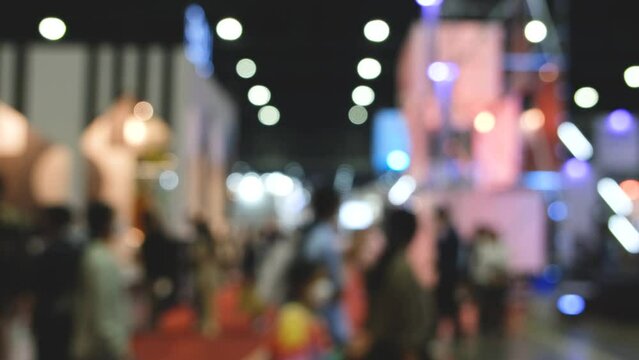 Abstract background blurred many people in the exhibition expo event or trade fair	