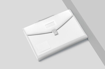 Plastic Folder Bag Mockup template isolated on white background, 3D illustration, 3D rendering.