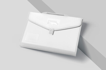 Plastic Folder Bag Mockup template isolated on white background, 3D illustration, 3D rendering.