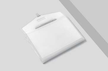 Plastic Folder Bag Mockup template isolated on white background, 3D illustration, 3D rendering.