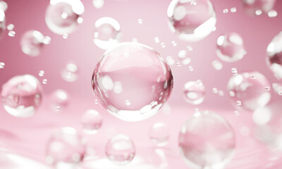 3D Collagen Skin Serum and Vitamin illustration isolated on soft color background. concept skin care cosmetics solution. 3d rendering.	