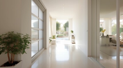 Modern White Home Showcase Interior Corridor