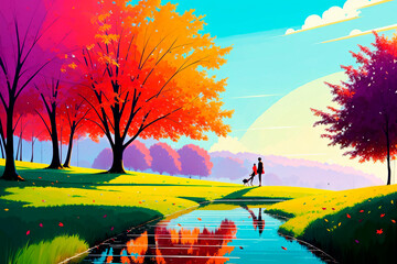 Generative concept art illustration. Generative ai.