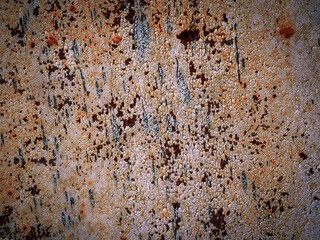 Rusty, mottled yellow, old iron 