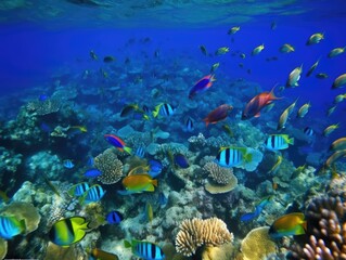 Naklejka na ściany i meble Colorful Coral Reef -ai generated 