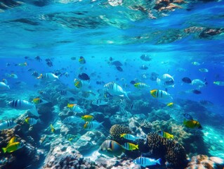Fototapeta na wymiar Colorful Coral Reef -ai generated 