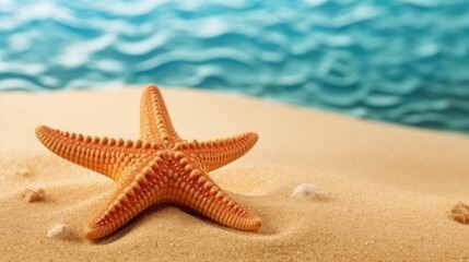 Fototapeta na wymiar Starfish on sand background