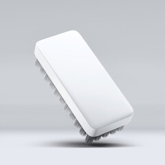 Shoe brush mock up template on isolated white background, ready for your design presentation, 3D illustration, 3D rendering.