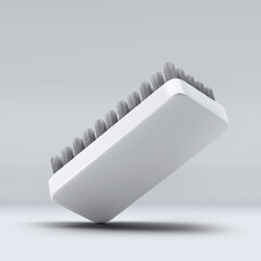Shoe brush mock up template on isolated white background, ready for your design presentation, 3D illustration, 3D rendering.