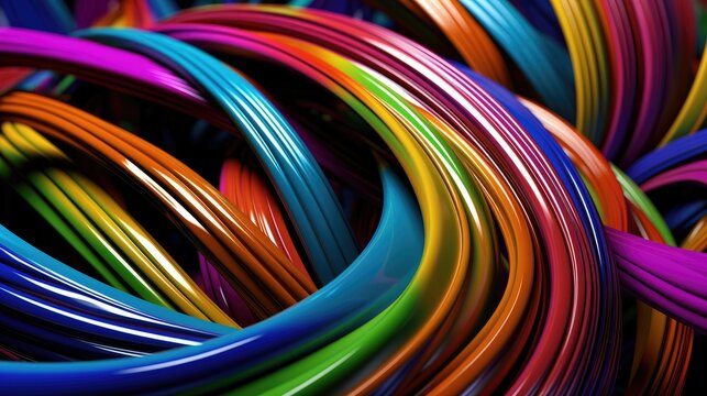 Fototapeta Colorful 3D wireframe abstract background