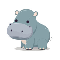 Obraz na płótnie Canvas vector cute Hippopotamus cartoon style