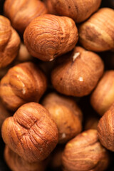 Closeup of a hazelnut. Nuts. Hazelnut.