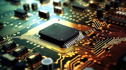 Close-up of electronic circuit board