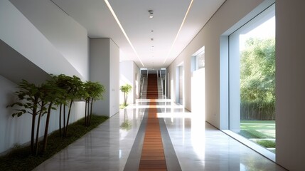 Modern home interior corridor showcase