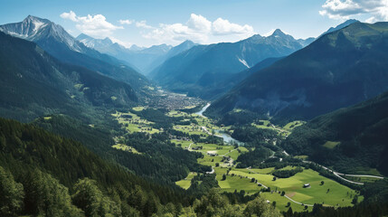 Aerial Majesty: The Breathtaking German Alps. Generative AI