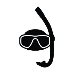 mask and snorkel, Diving mask  of silhouettes of scuba divers vector template
