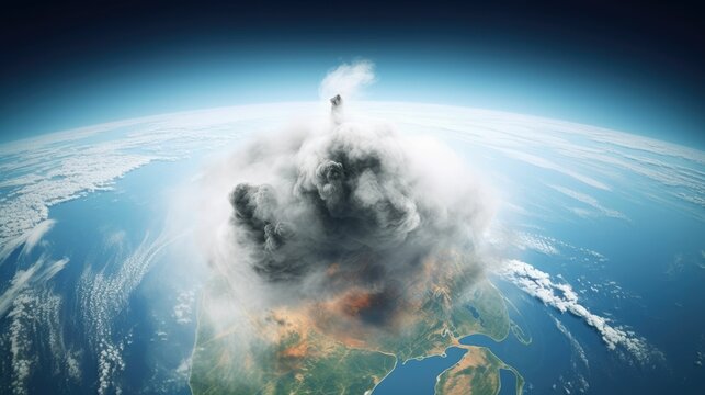 Earth venting smoke - conceptual illustration © Oliver