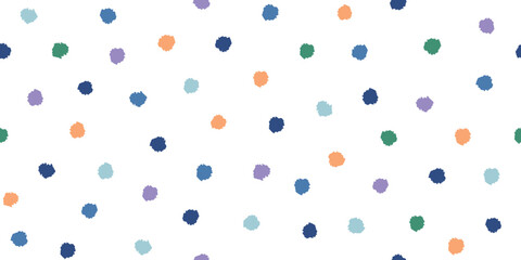 Colourful polka dot seamless pattern. Vector illustration for background, card, invitation, banner, social media post, poster, mobile apps, advertising.	
