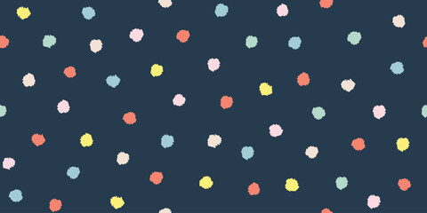 Colourful polka dot seamless pattern. Vector illustration for background, card, invitation, banner, social media post, poster, mobile apps, advertising.	
