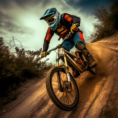 Naklejka premium Downhill Sport Activity. Generative AI