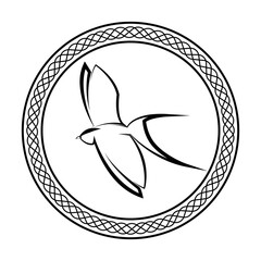 Black and white line art of the flying swallow Good use for symbol mascot icon avatar tattoo T Shirt design logo or any design